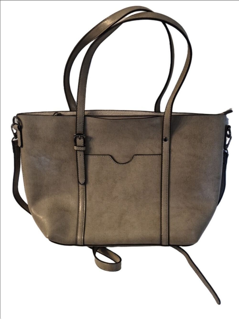 Sage, Mint Green Earth Tone Classic Taupe Tote Bag with Adjustable Straps